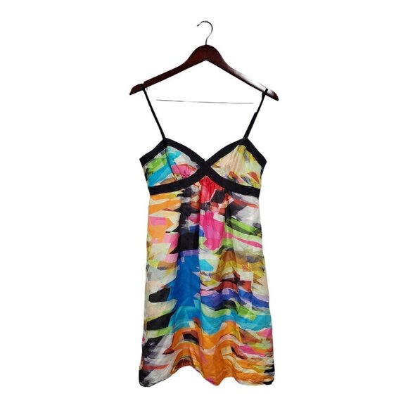 Trina Turk Women's Jeanine Multicolored Silk Sleeveless Lined Slip Dress Sz 6 - Picture 1 of 15